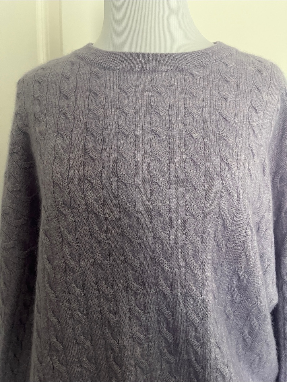 Brunello Cucinelli Lilac Cable-Knit Crewneck Sweater - Picture 14 of 14